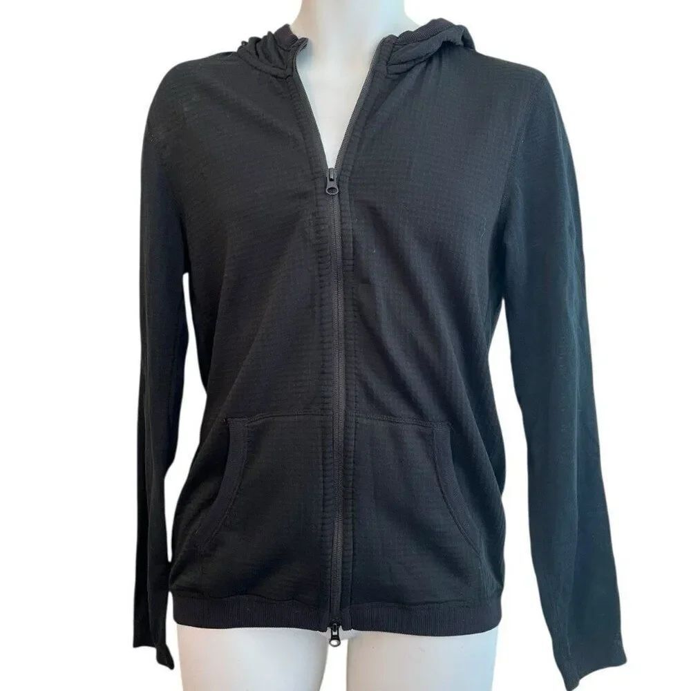 Reigning Champ Hoodie Ladies Medium Black Long Sleeve Full Zip Jacket Waffle Wve